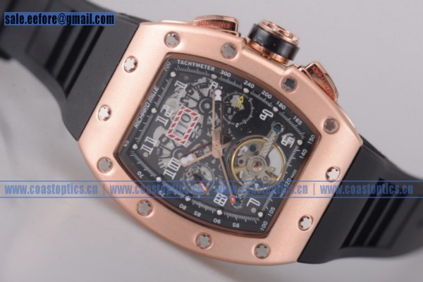 Richard Mille RM011-FM Watch Replica Rose Gold White Markers